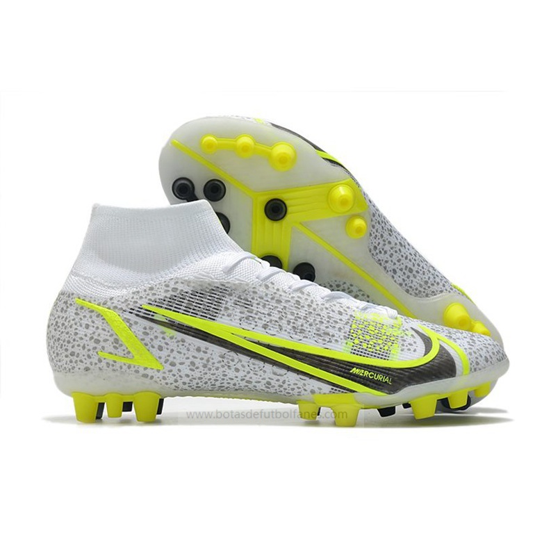 Nike Mercurial Superfly Elite AG PRO Plata Safari Blanco Negro Plata Neon